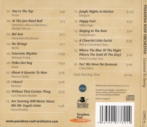 Pasadena Roof Orchestra - Licensed To Swing (2011) (Lossless +mp3)