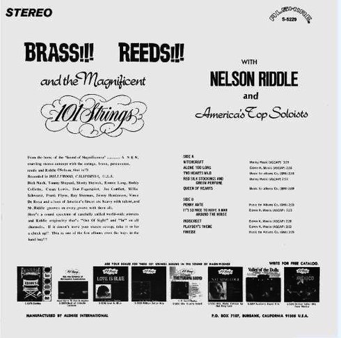 Nelson Riddle  and the 101 Strings  Spectacular Fantastic:Brass!!! Reeds!!! (1971)