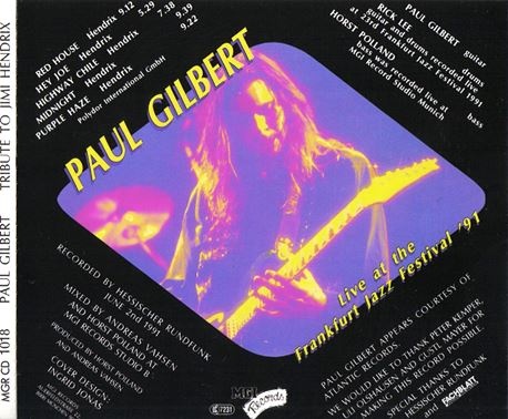 Paul Gilbert - Tribute to Jimi Hendrix (1991) [EP] Lossless