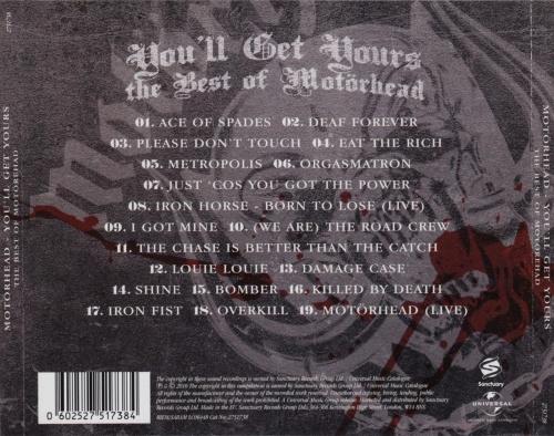 Motorhead - You'll Get Yours: The Best Of Motorhead (2010) (Lossless)