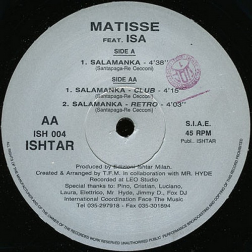 Matisse Featuring Isa - Salamanka (Vinyl, 12'') 1994 (Lossless)