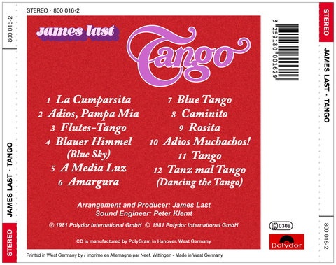 James last flac. James last - Tango (1981). James last Tango. James last Tango album. James last Tango обложка.