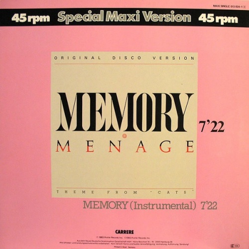 Menage - Memory (Vinyl, 12'') 1983