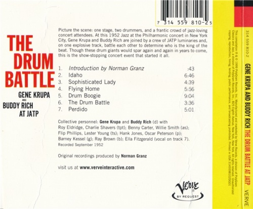 Gene Crupa and Buddy Rich - The Drum Battle At JATP (1952) [1999] (Lossless + mp3)