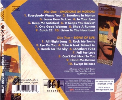 Billy Squier - Emotions In Motion / Signs of Life (1982 / 1984) [2CD Remast. 2008] Lossless