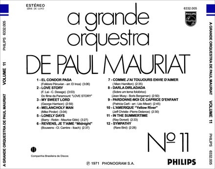 Paul Mauriat - A Grande Orquestra de Paul Mauriat - Nº 11 (1971)Lossless Paul Mauriat - A Grande Orquestra de Paul Mauriat - Nº 11 (1971)Lossless