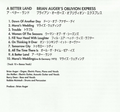 Brian Auger's Oblivion Express - A Better Land (1971) [Japan remaster, 2006]Lossless