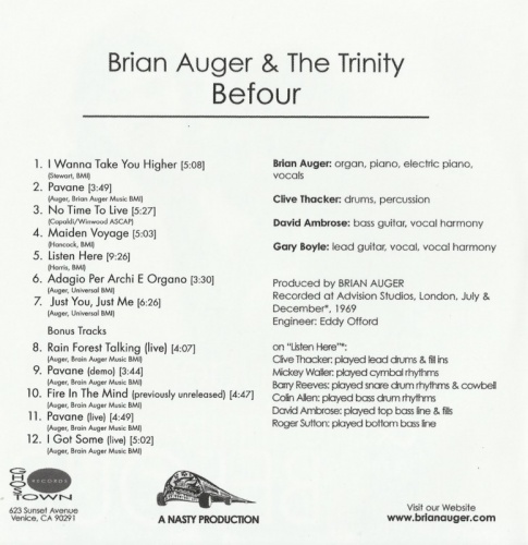 Brian Auger & The Trinity - Befour (1970)[Japan SHM edition](2013) Lossless