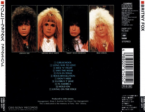 Britny Fox - Britny Fox [Japanese Edition] (1988) (Lossless)