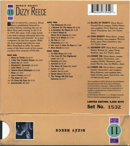 Dizzy Reece - Mosaic Select (2004) [3CD Compilation] Lossless