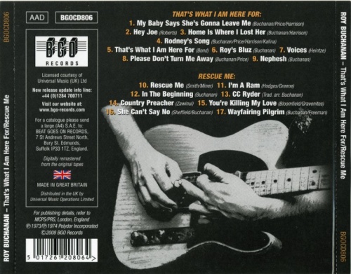 Roy Buchanan - That's What I Am Here For / Rescue Me (1973-74) (Remastered, 2008) lossless