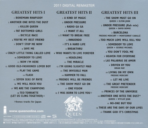 Queen - The Platinum Collection: Greatest Hits [I, II, III] (Japanese Edition) 2011 (Lossless)