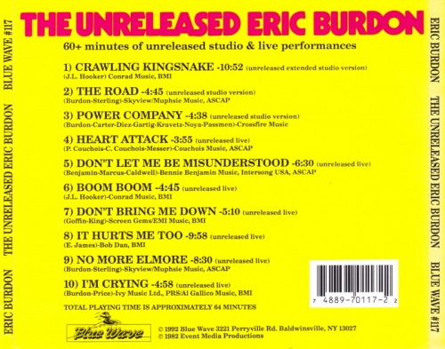 Eric Burdon - The Unreleased Eric Burdon (1982) (Reissue, 1992) lossless