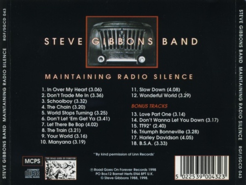 Steve Gibbons Band - Maintaining Radio Silence (1988) [1998]  Lossless