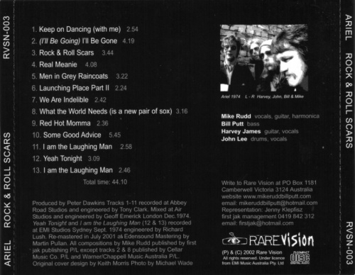 Ariel - Rock & Roll Scars (1975) [Remastered] (2002)Lossless