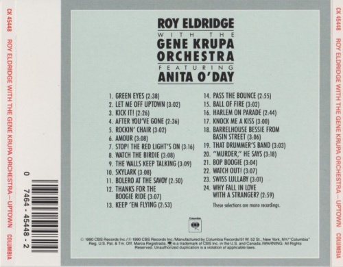 Roy Eldridge With The Gene Krupa Orchestra Featuring Anita O'Day - Uptown (1990) Lossless