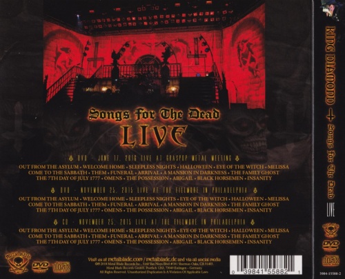 King Diamond - Songs For The Dead: Live [2CD] (2019) (Lossless)