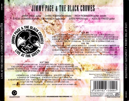 Jimmy Page & The Black Crowes - Live At The Greek (2001) [Complete Live Masters 4CD] Lossless