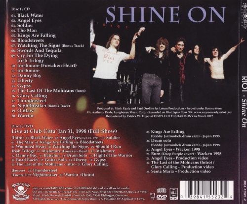 Riot - Shine On [Live] (1998) [2017] (Lossless)