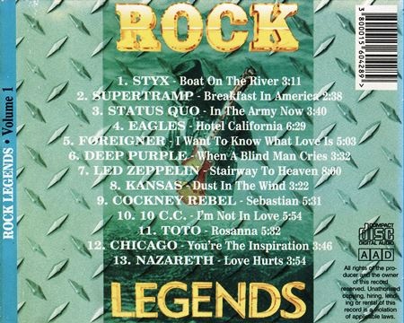 VA - Rock Legends Vol.1: All-Time Greatest Rock Ballads (1995) Lossless