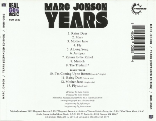 Marc Jonson - Years (1972) ( Remastered, Expanded, 2017) Lossless