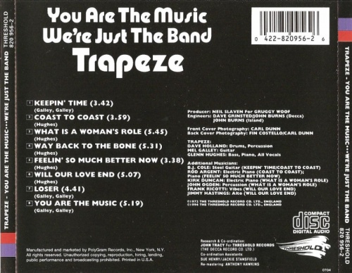 Trapeze - You Are the Music...We're Just the Band (1972) [1994] Lossless