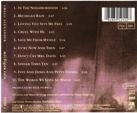 Gregg Alexander - Michigan Rain (1989) Lossless Gregg Alexander - Michigan Rain (1989) Lossless