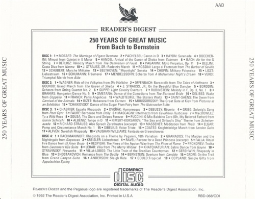 VA - 250 Years Of Great Music From Bach To Bernstein (1992) (Lossless + mp3)