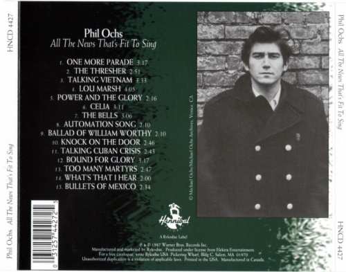 Phil Ochs - All the News That's Fit to Sing (1964) (1988) Lossless