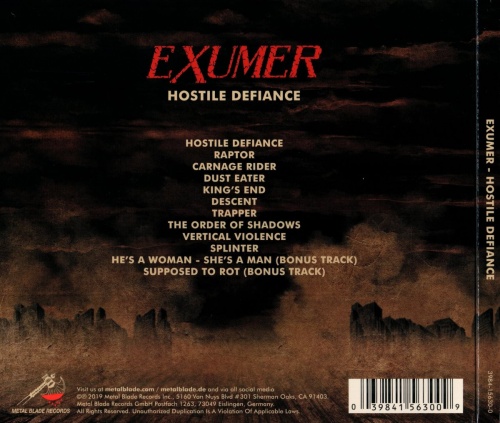 Exumer - Hostile Defiance [Limited Edition] (2019) (Lossless)