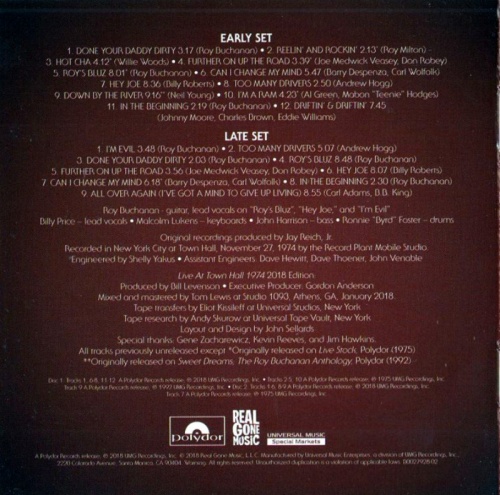 Roy Buchanan - Live at Town Hall (1974) (Remastered, 2018) 2CD Lossless