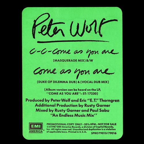 Peter Wolf - Come As You Are (Vinyl, 12'', Promo) (1987) (Lossless)