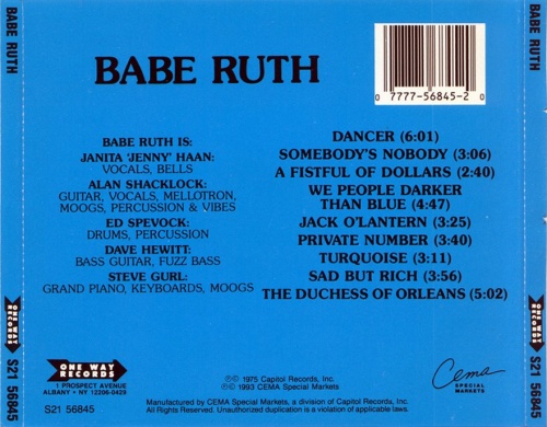 Babe Ruth - Babe Ruth (1975) (1993) Lossless