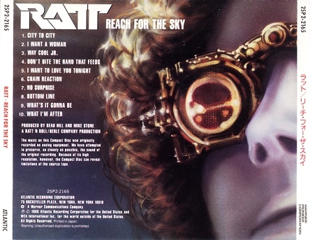 Ratt - Reach For The Sky (1988) [Japan 1-st Press + Remast. 2015] Lossless