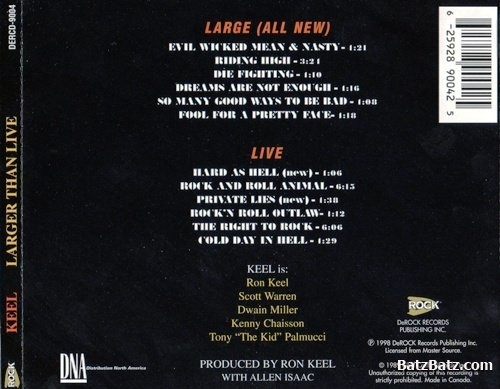 Keel - Larger Than Live (1989) [Reissue 1998] Lossless