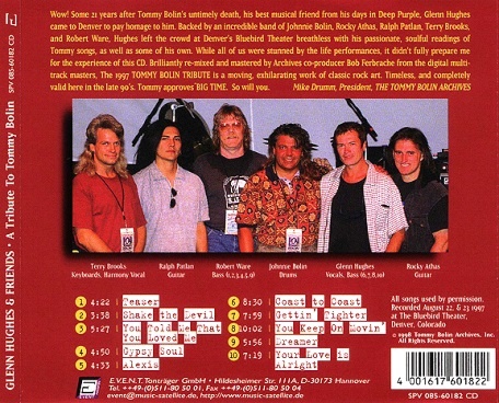 Glenn Hughes & Friends - A Tribute To Tommy Bolin (1997) Lossless