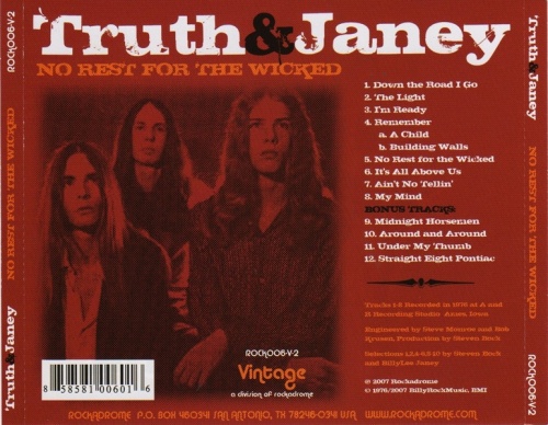 Truth and Janey - No Rest for the Wicked (1976) Remastered (2007) Lossless