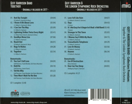 Geff Harrison Band - Together / Geff Harrison & The London Symphonic Rock Orchestra (1977) (Remastered, 2017) 2CD Lossless