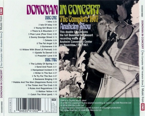 Donovan - In Concert, The Complete Anaheim Show (1967) [2006] 2CD  Lossless