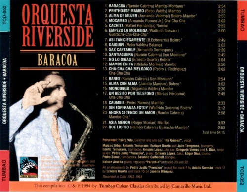 Orquesta Riverside - Baracoa 1953-54/1994 Lossless