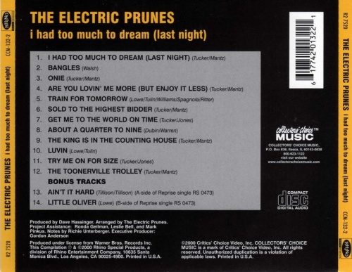 The Electric Prunes - I Had Too Much To Dream (Last Night) (1967) [Reissue, Extended, 2000] Lossless